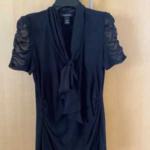 WHBM Bow blouse, black, xs